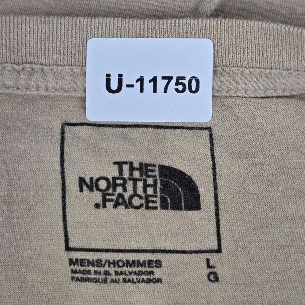 The North‎ Face Men Shirt L Tan Graphic Donkey Print Short Sleeve Logo